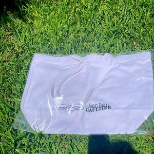 🤍JIMMY CHOO  X JEAN PAUL GAULTIER Collab White  TOTE BAG 🤍